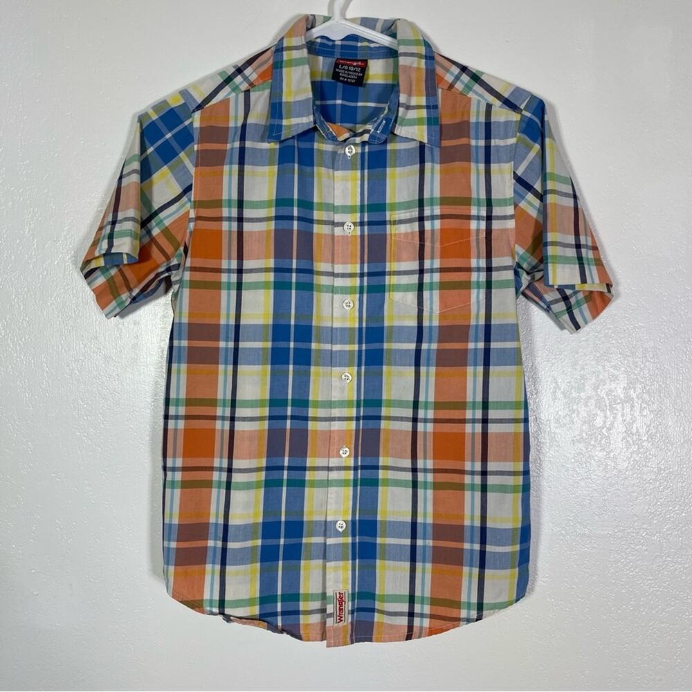 Wrangler Plaid Short Sleeve Button Down Shirt. Size L (10/12). Excellent cond!